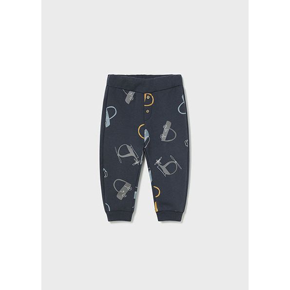 Car Print  Fleece Trousers - 2541