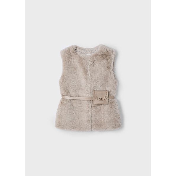 Fur Gilet with Belt - 4365